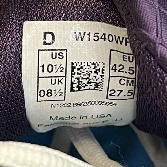 New Balance W1540WP1 White Purple Running Shoe Women's Size 10.5 B Made USA - Picture 8 of 8